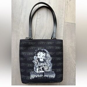 BETTY BOOP "BORN WILD" Black Purse w- Rhinestones